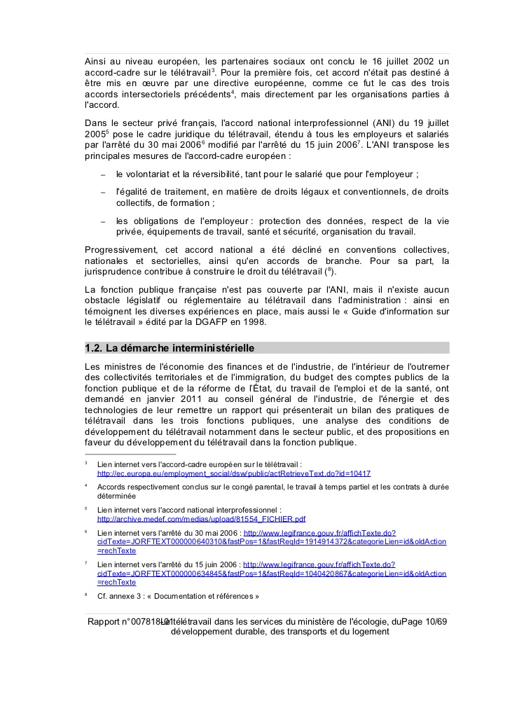 accord cadre teletravail 16 juillet 2002