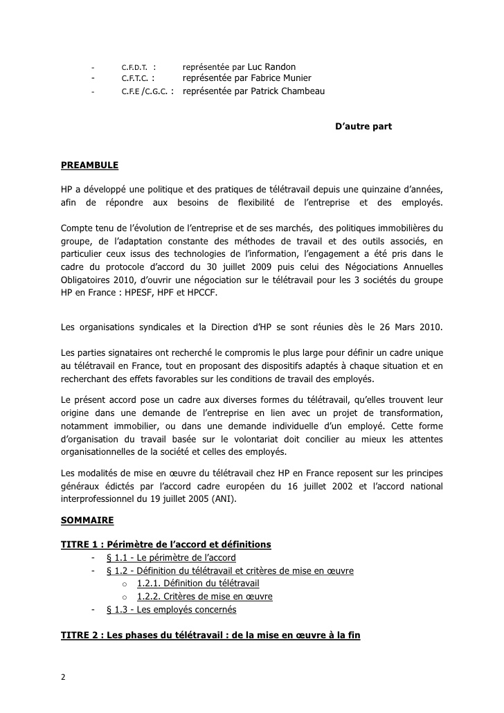 accord cadre teletravail 16 juillet 2002