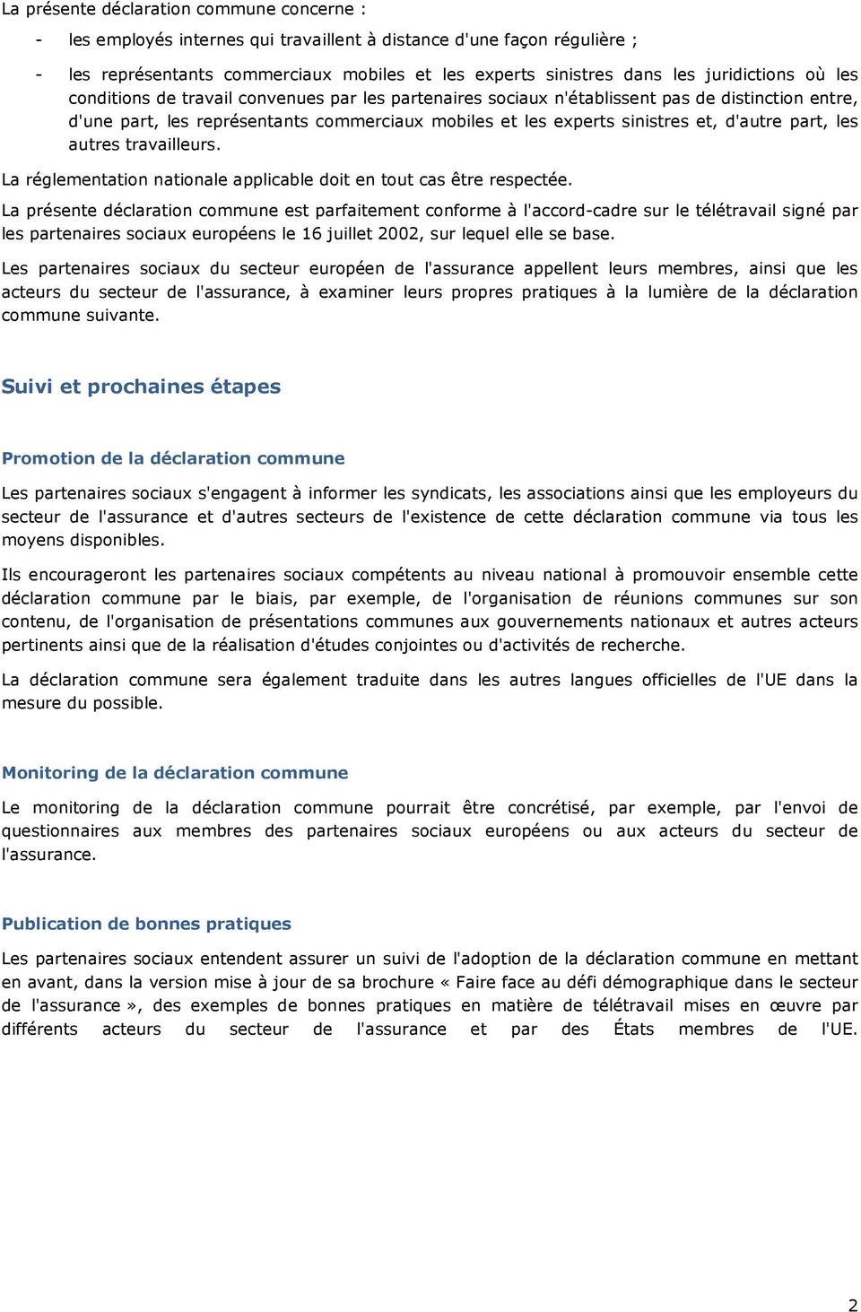 accord cadre teletravail 16 juillet 2002