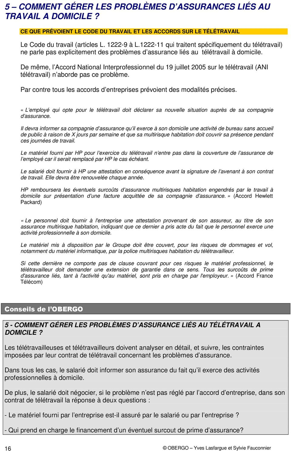 contrat de teletravail a domicile