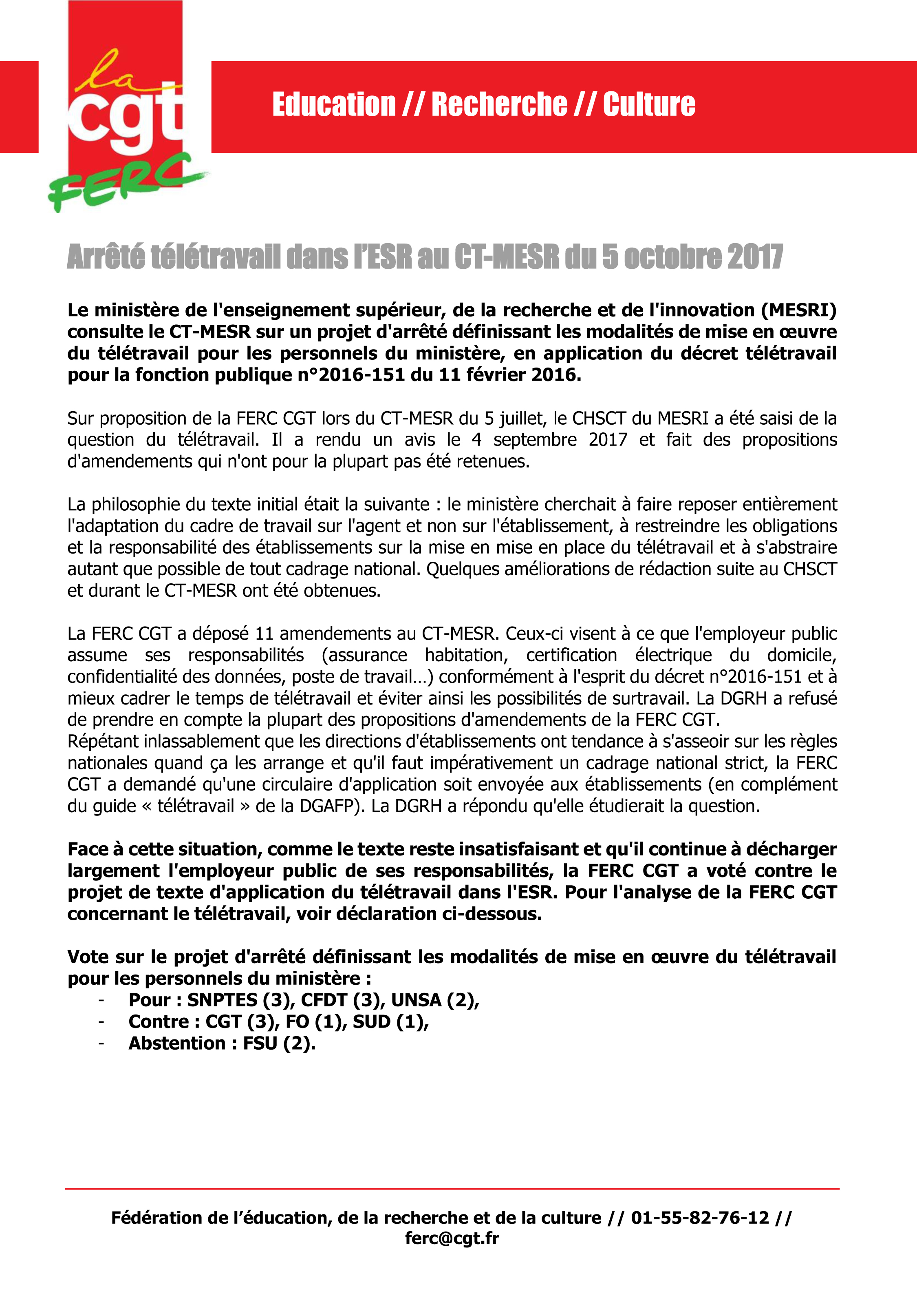 decret teletravail 12 fevrier 2016