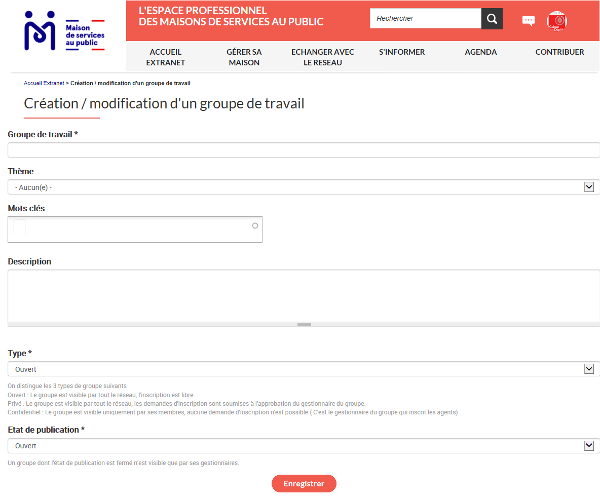 formulaire travail a la maison