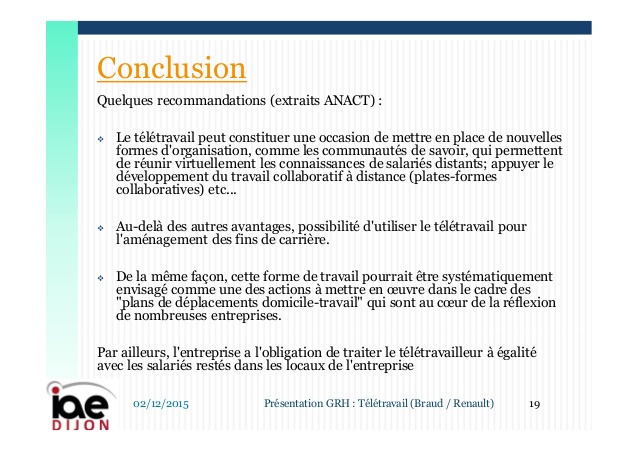 le teletravail conclusion