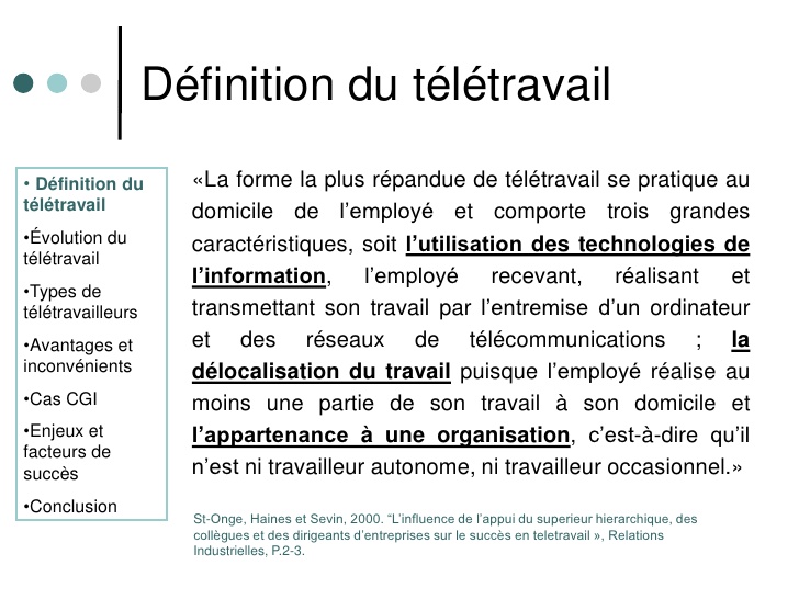 le teletravail definition
