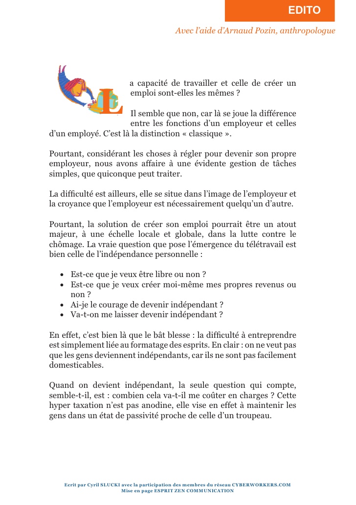 offre emploi teletravail independant