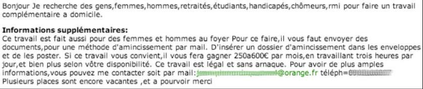 recherche travail a la maison