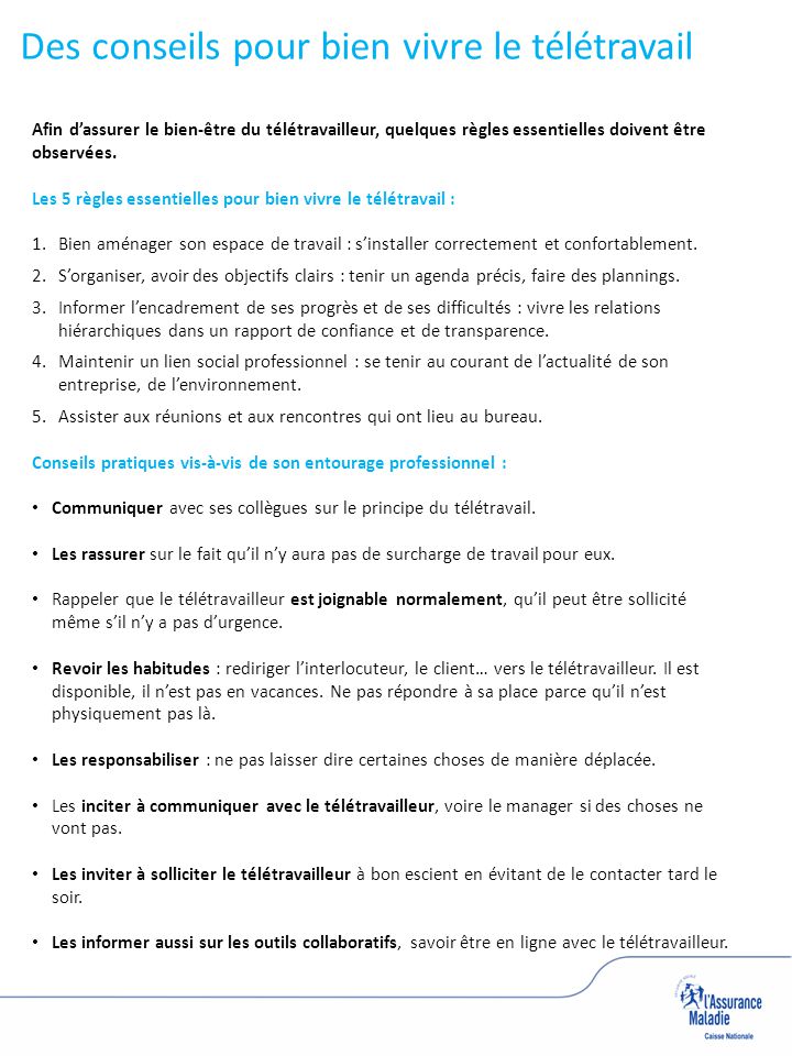 s'organiser en teletravail