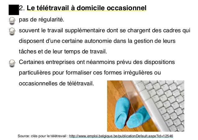 teletravail a domicile belgique