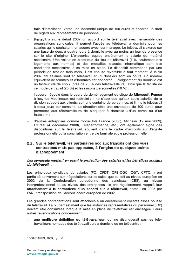 teletravail a domicile contrat de travail