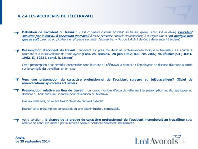 teletravail a domicile droit du travail