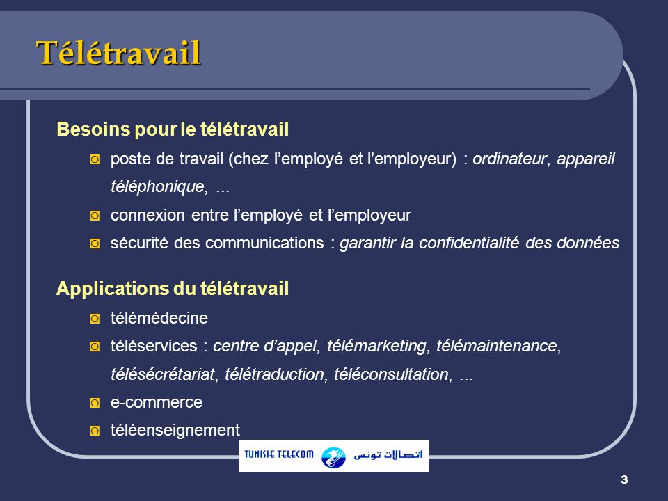 teletravail a domicile en tunisie