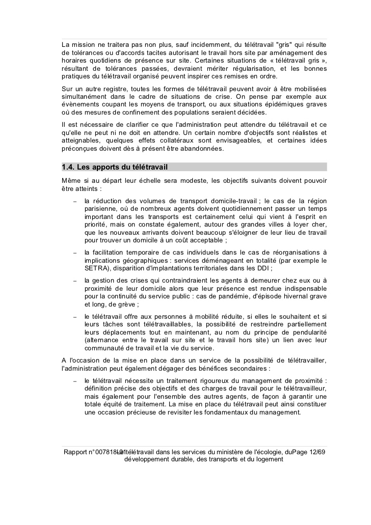 teletravail a domicile et nouveaux rapports au travail
