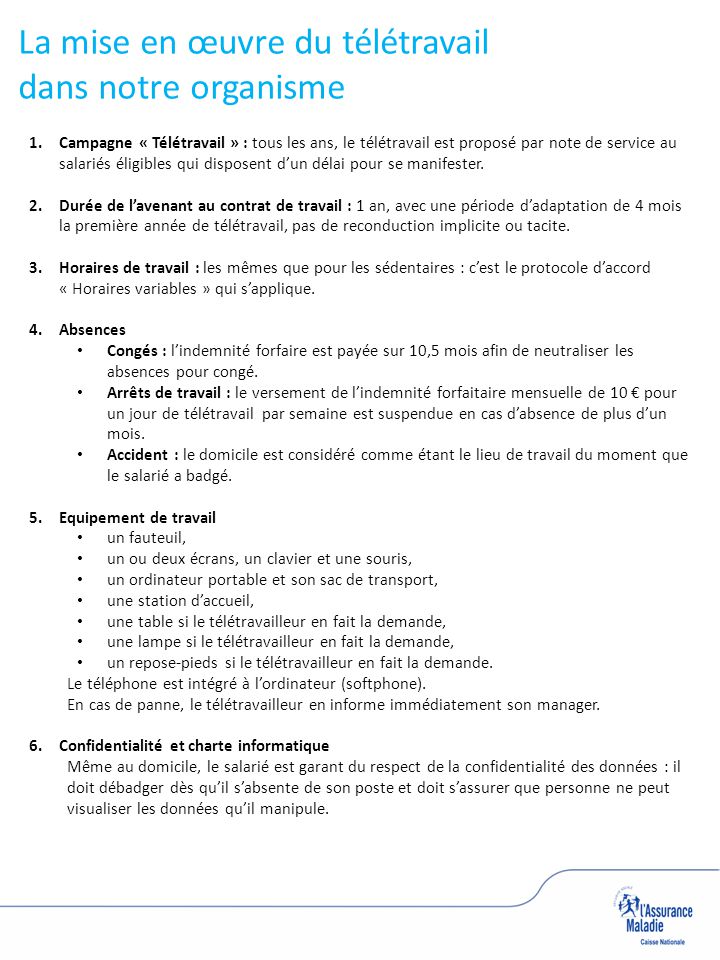 teletravail a la demande du salarie
