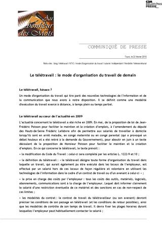 teletravail a temps plein
