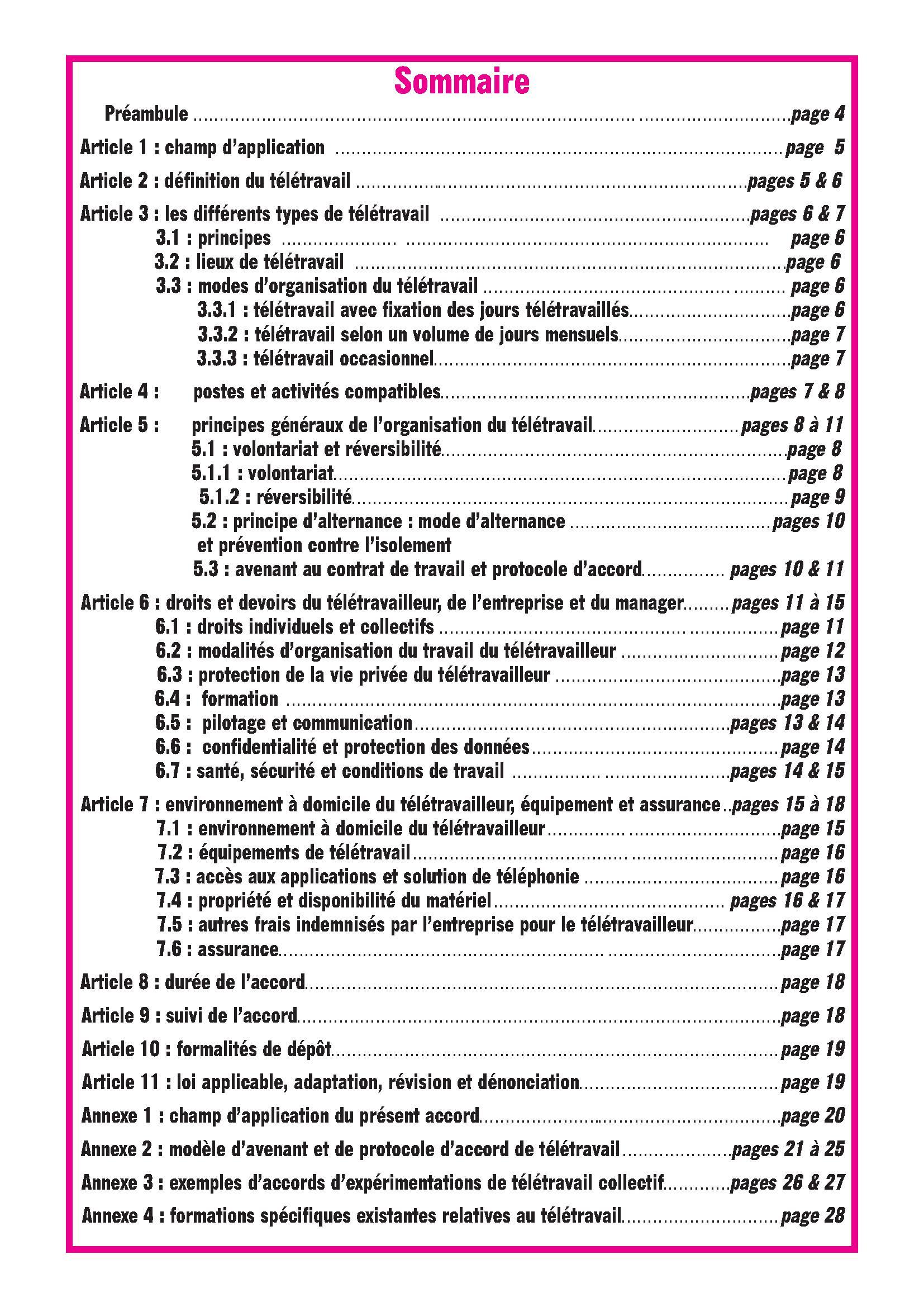teletravail accord