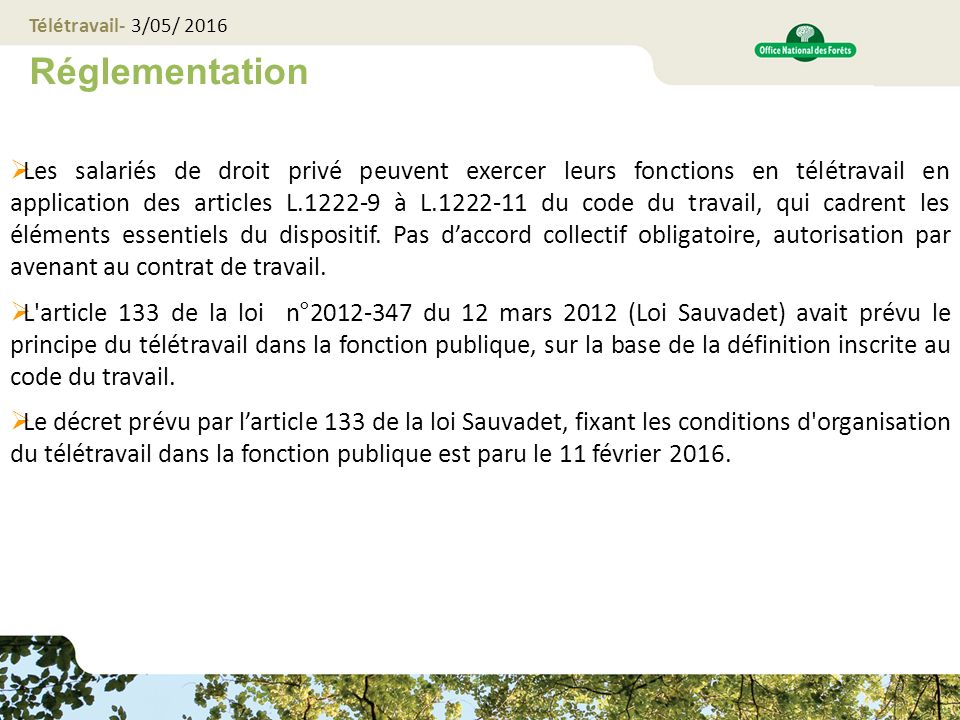 teletravail article 133