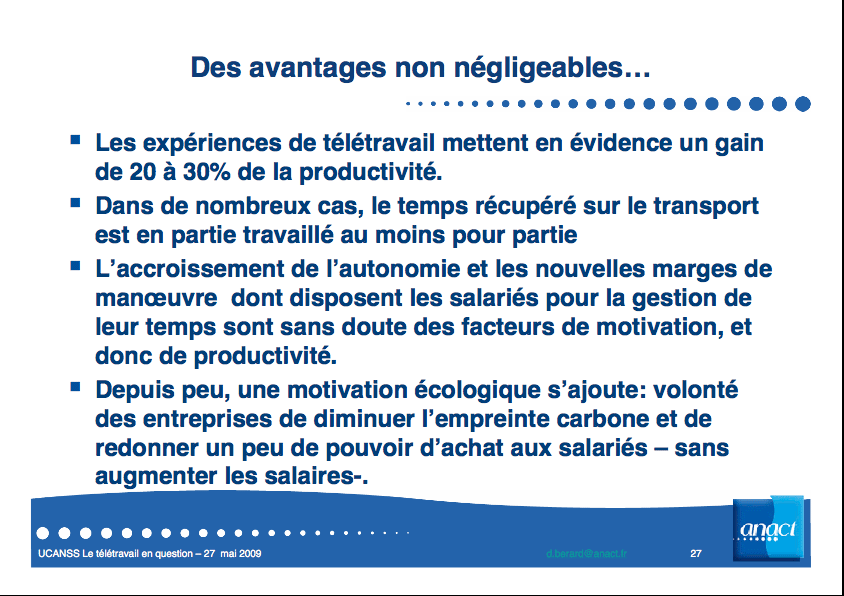 teletravail avantage