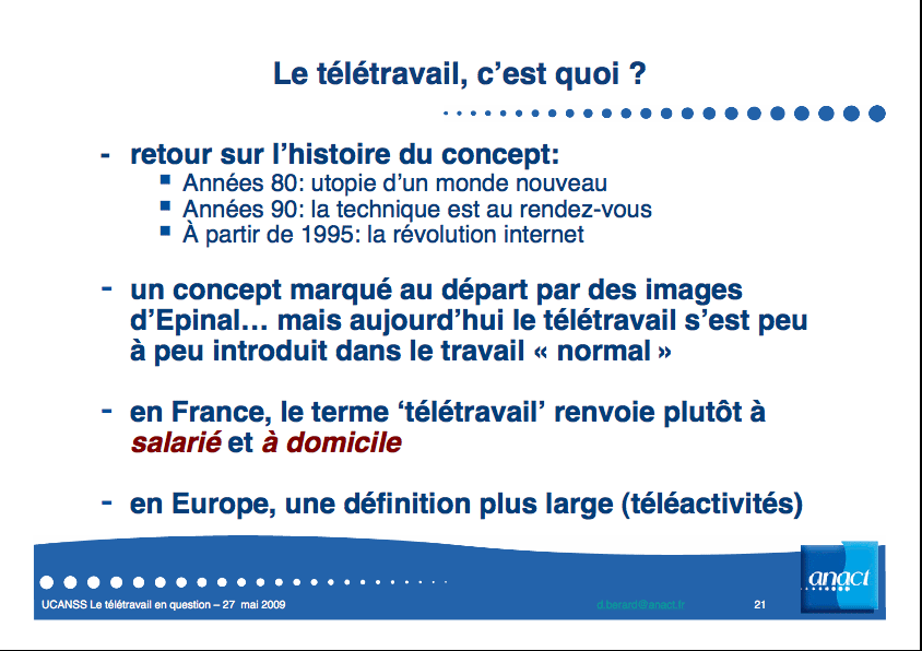 teletravail c'est quoi
