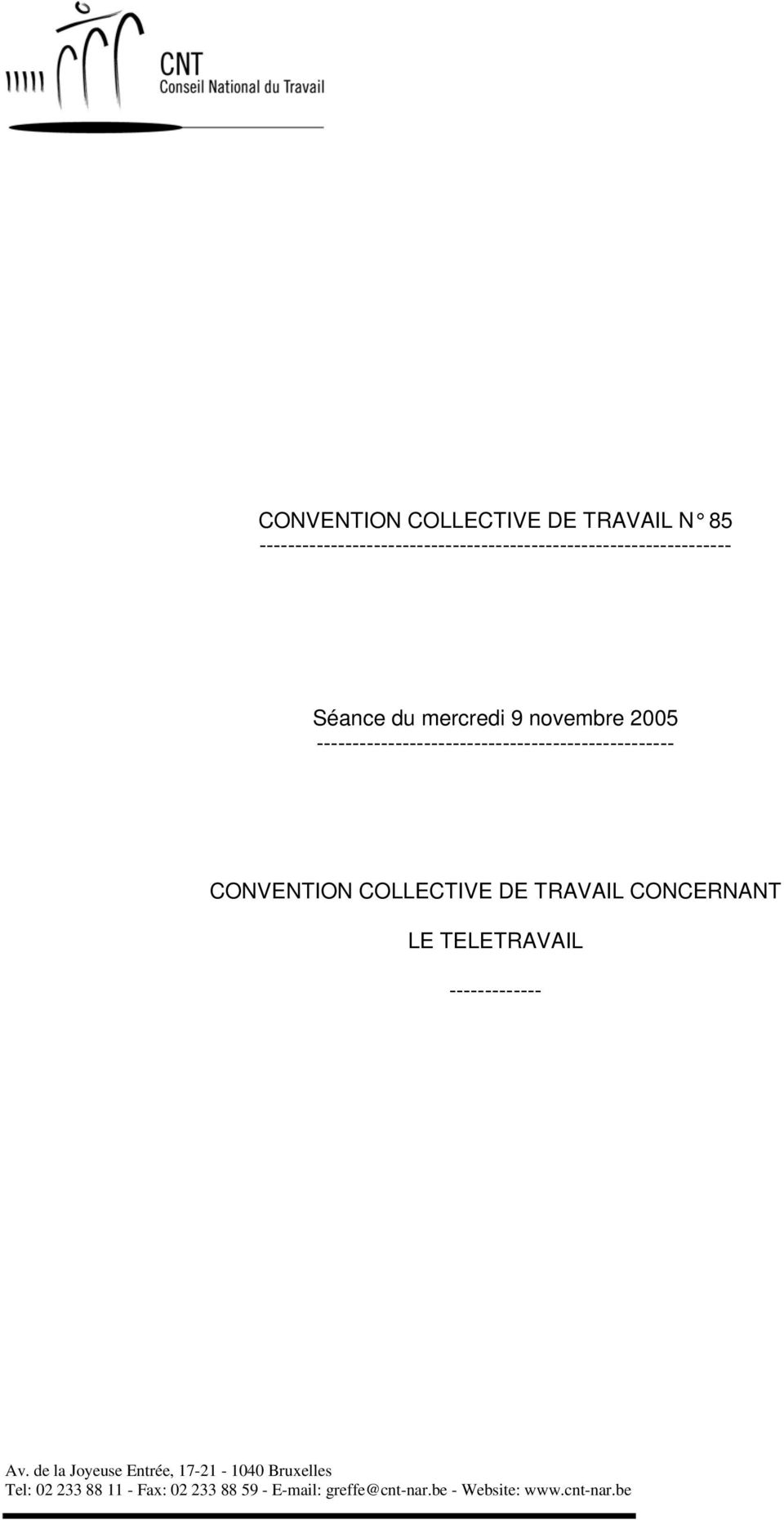 teletravail cct 85