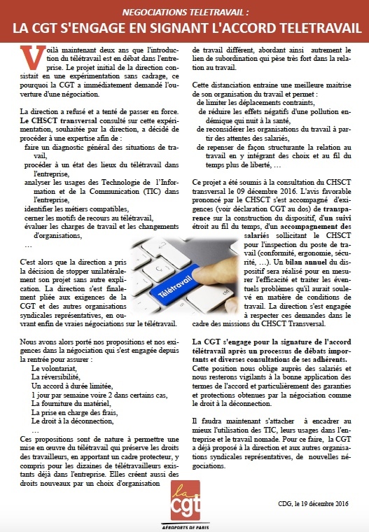 teletravail cdg