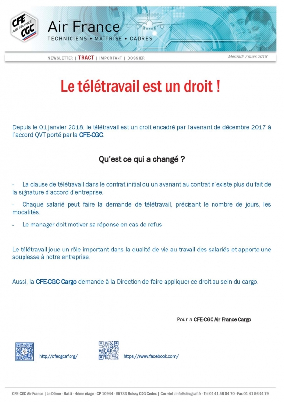 teletravail cdg