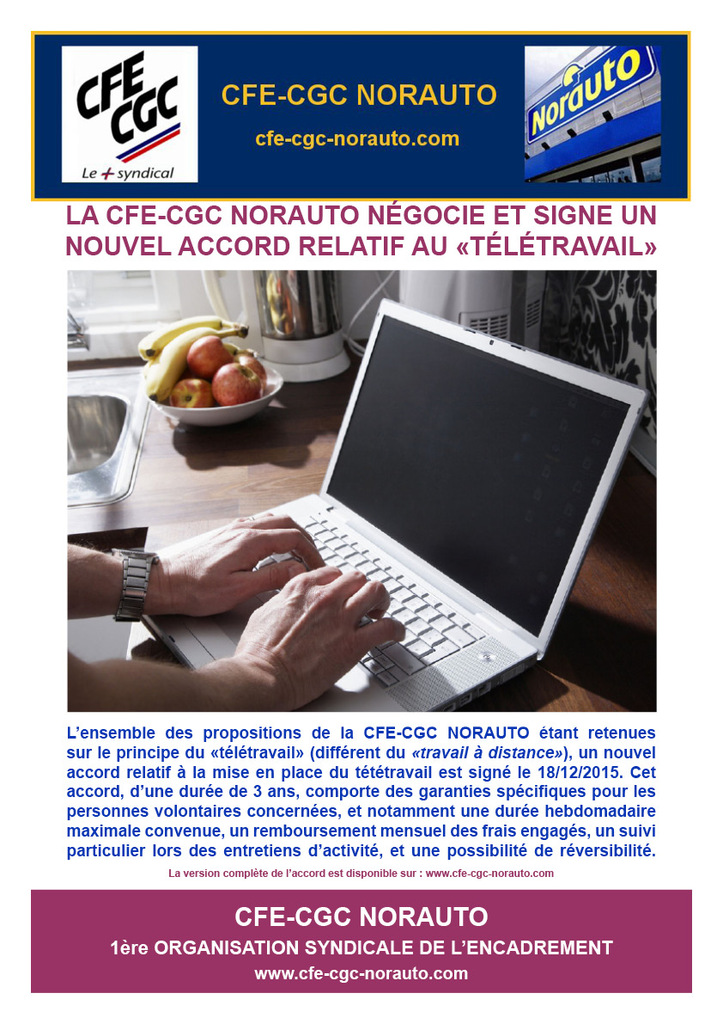 teletravail cfe cgc