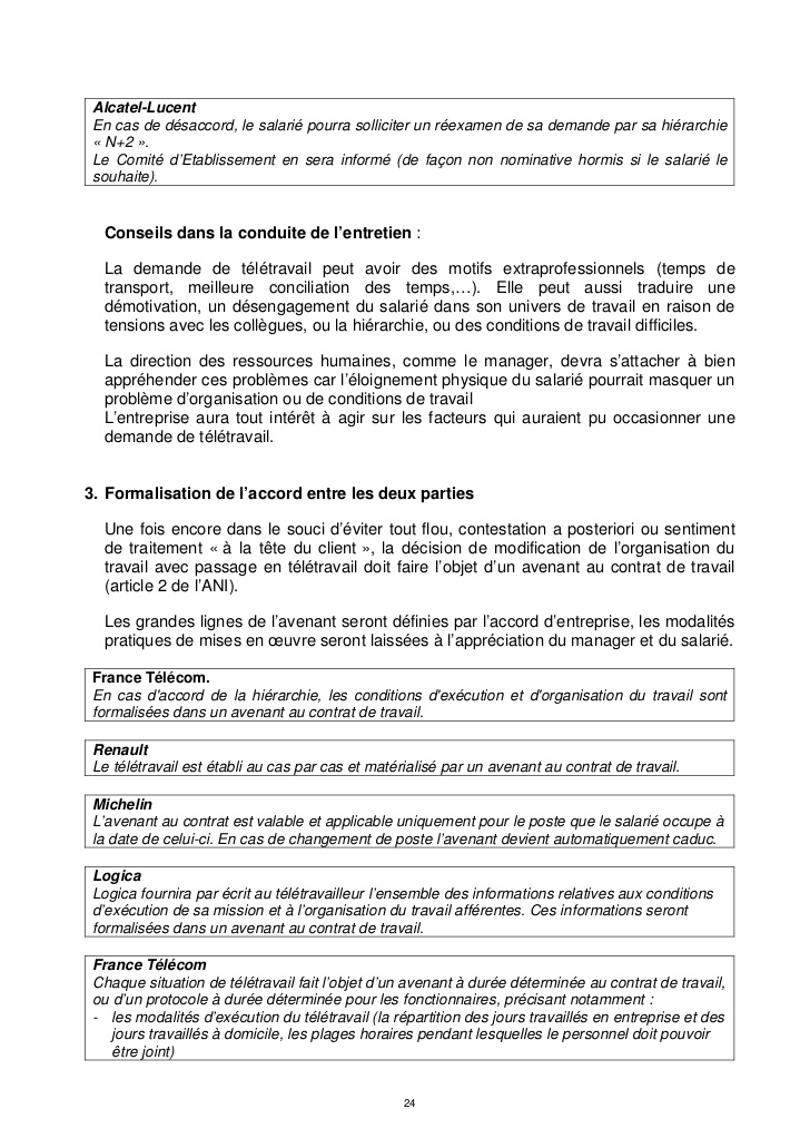 teletravail contrat