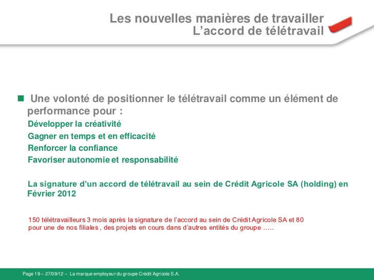 teletravail credit agricole