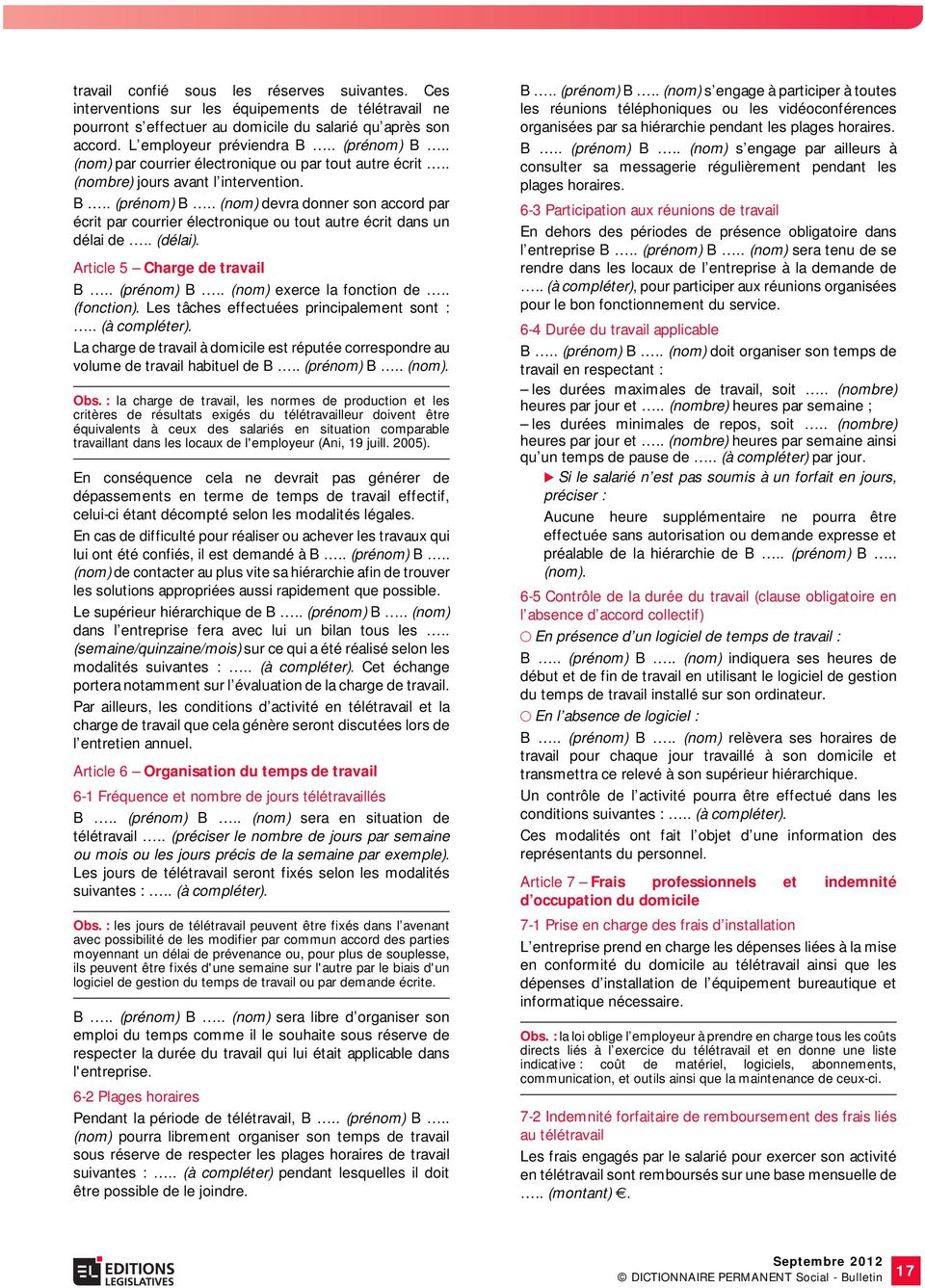 teletravail dictionnaire