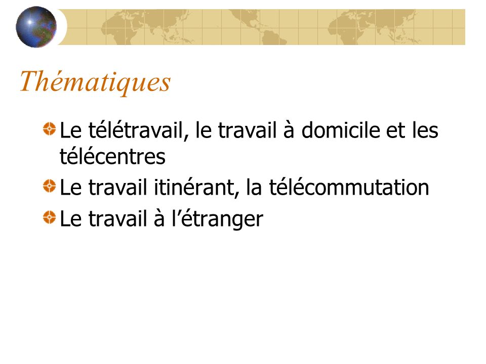 teletravail domicile a l'etranger