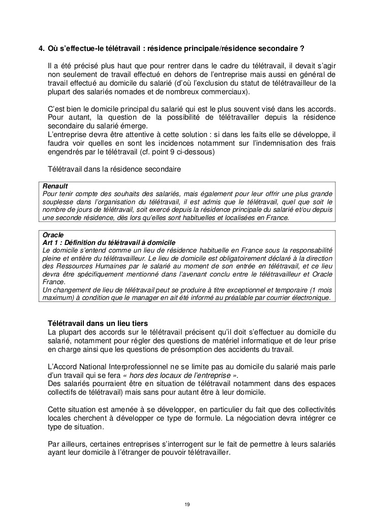 teletravail domicile etranger