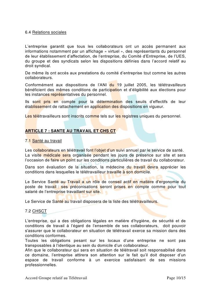 teletravail et medecine du travail