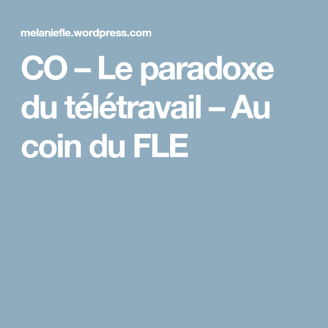 teletravail fle