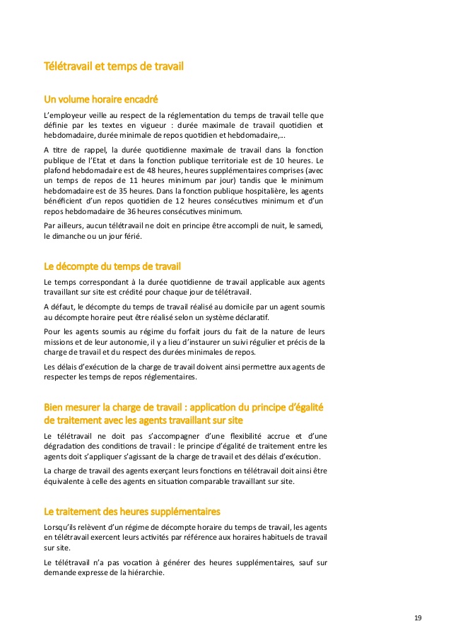 teletravail heures supplementaires