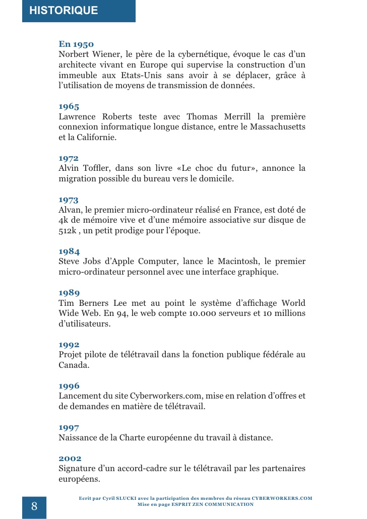teletravail historique