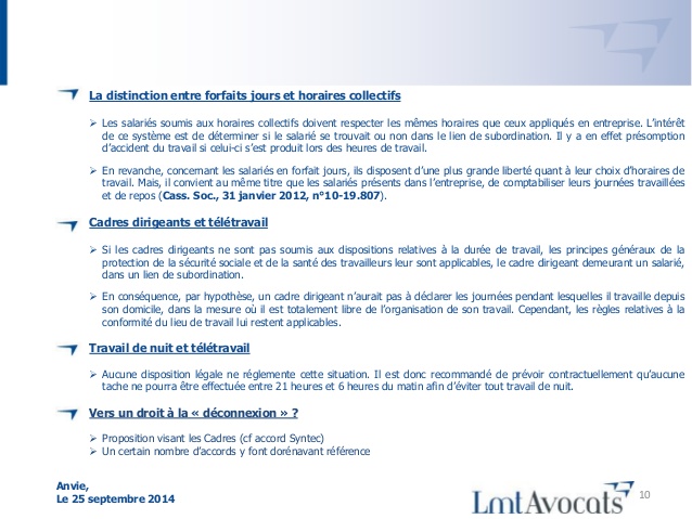teletravail horaires de travail