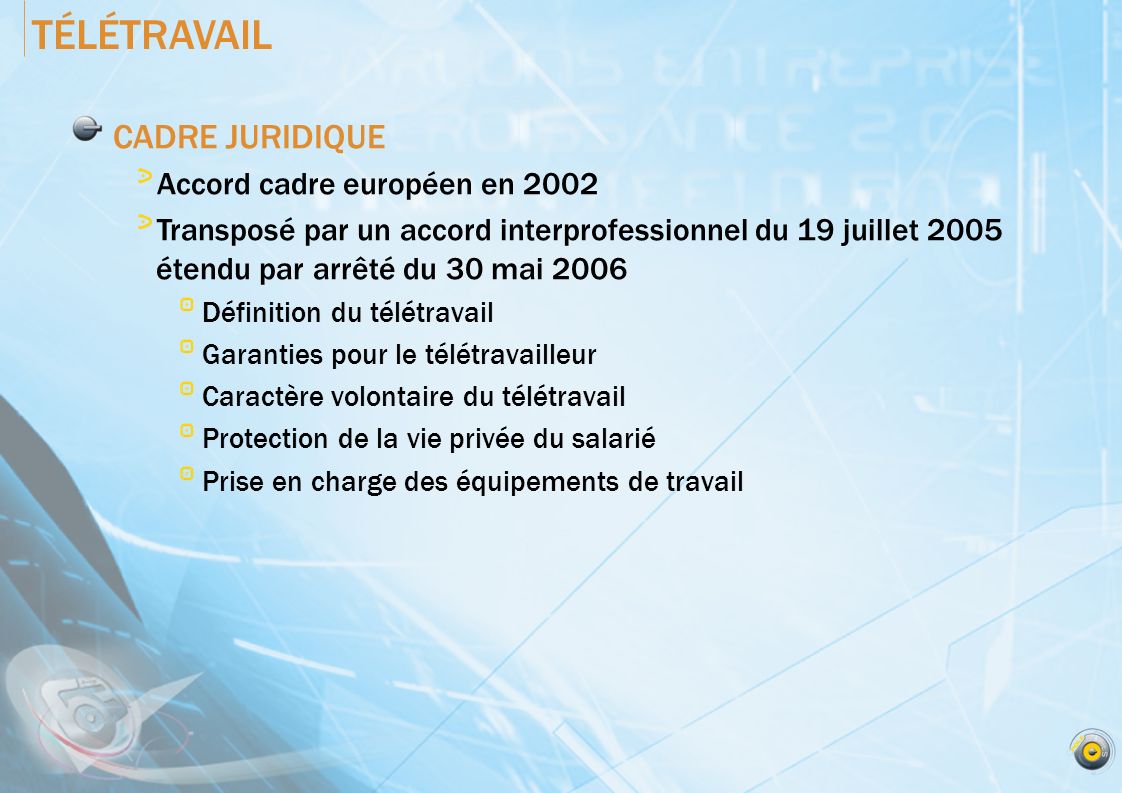 teletravail juridique