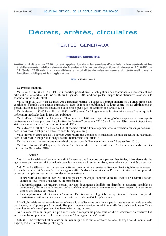 teletravail legifrance