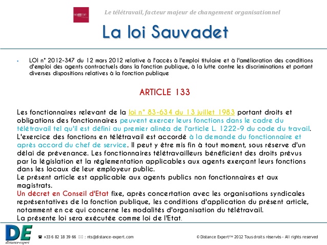 teletravail loi 2012