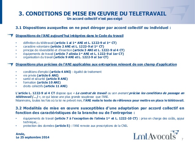 teletravail mise en place
