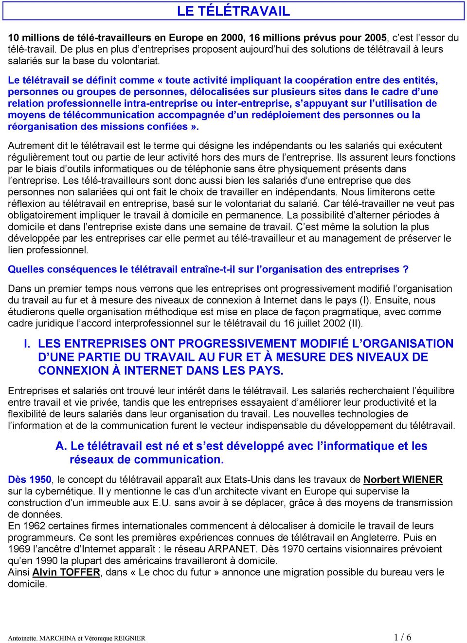 teletravail offre emploi informatique