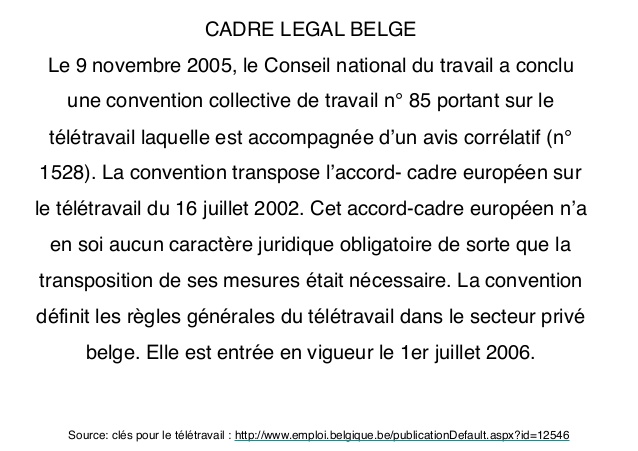 teletravail offres d'emploi belgique
