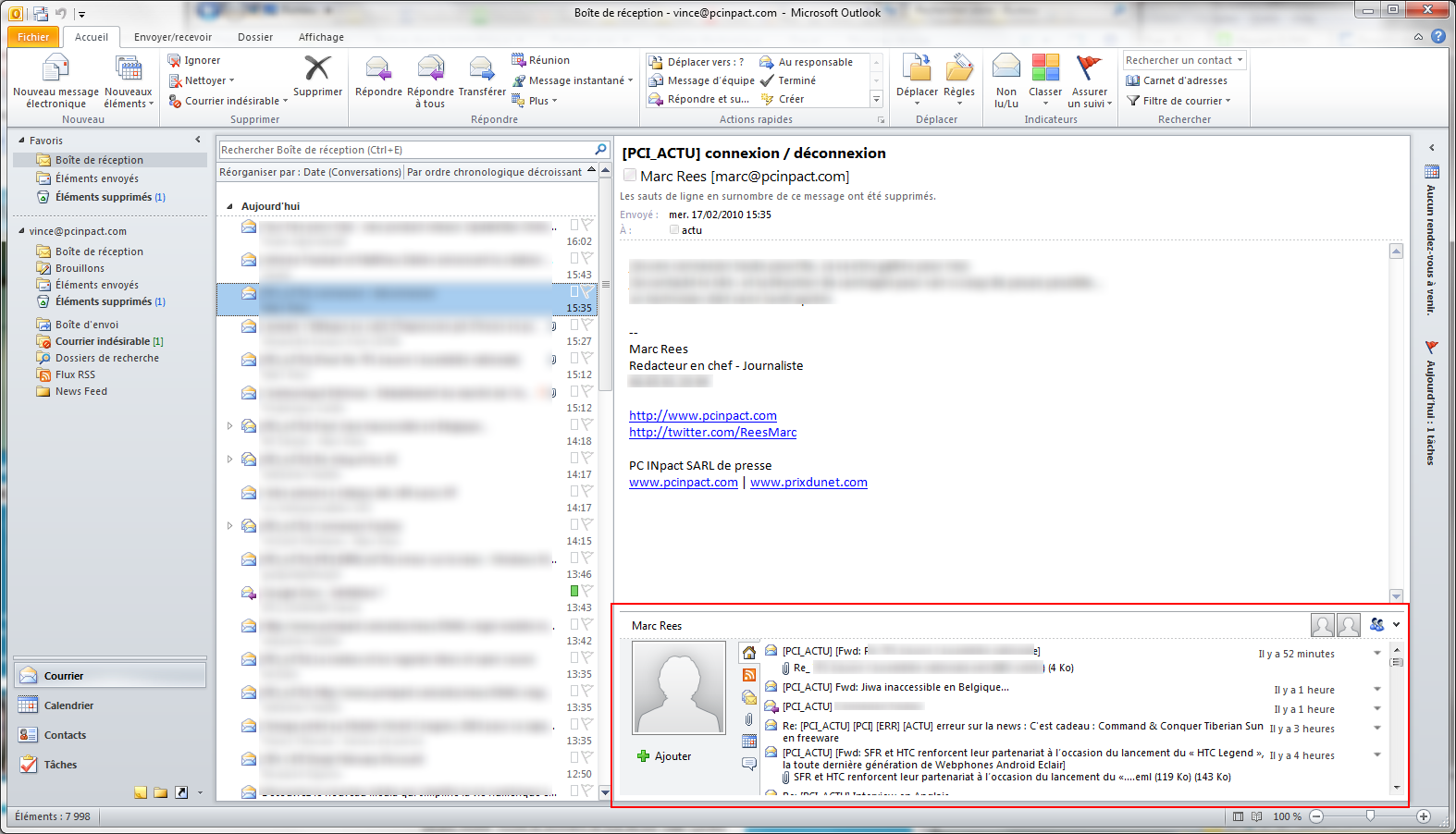 teletravail outlook