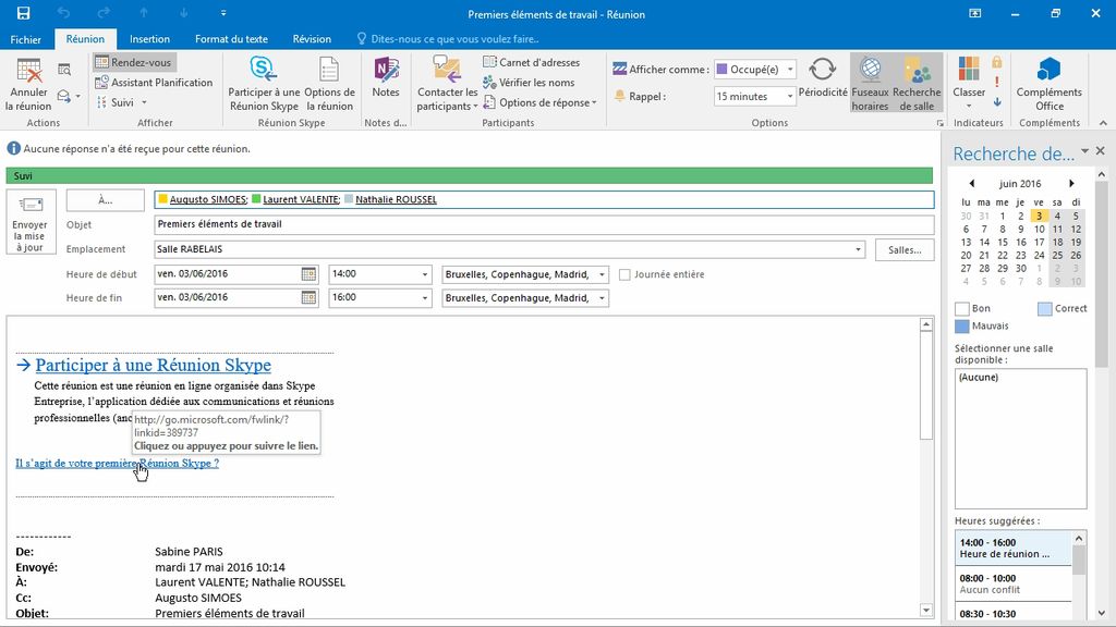 teletravail outlook