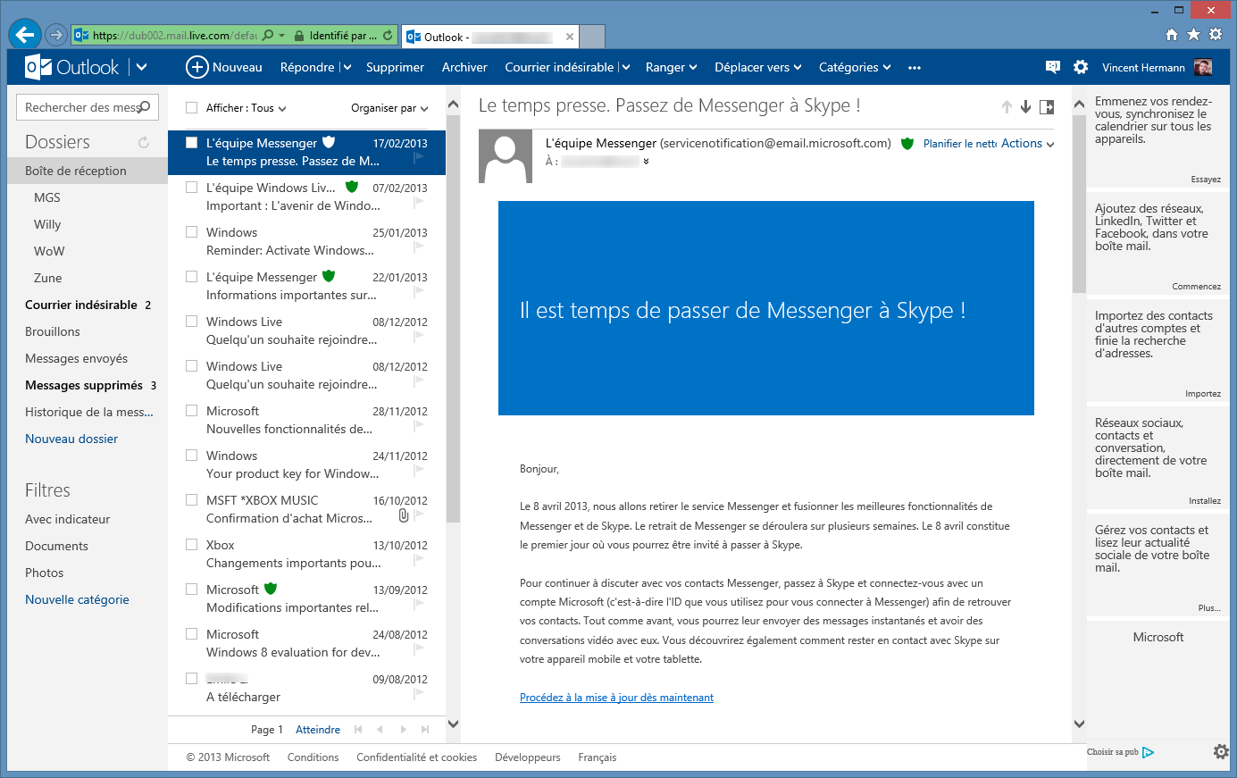 teletravail outlook