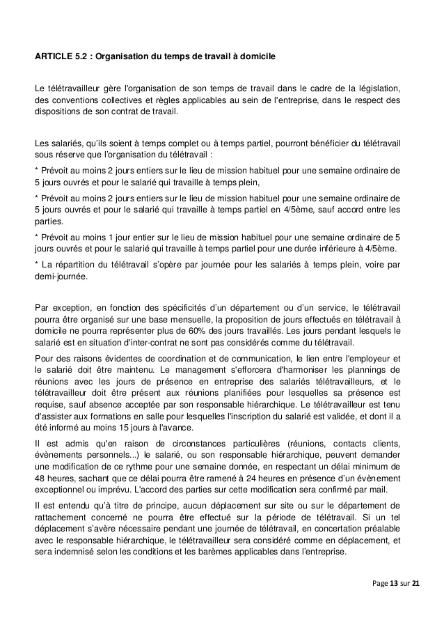 teletravail partiel a domicile