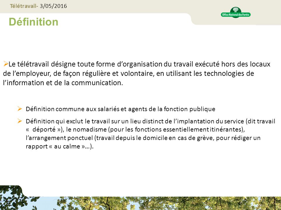 teletravail ponctuel