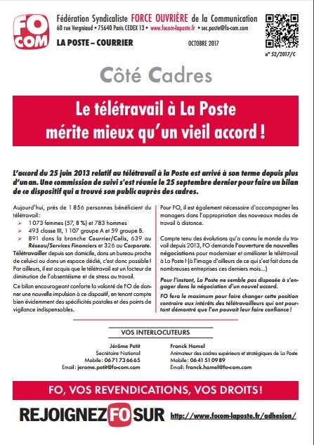 teletravail poste
