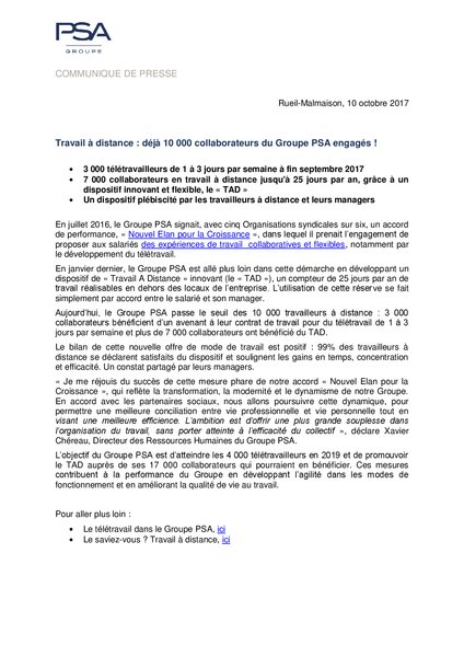 teletravail psa