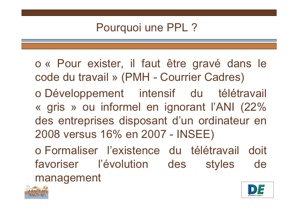 teletravail que dit la loi
